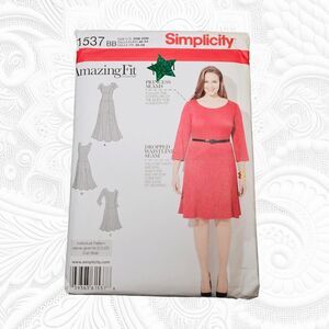 Simplicity Dress 1537 Size 20-28W Amazing Fit dress pattern C /D / DD cup sizes